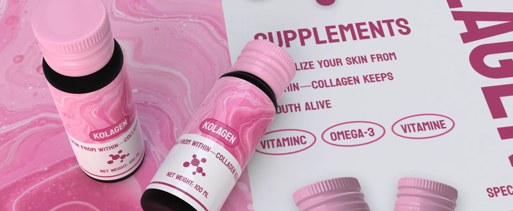 Collagen supplements Packaging design cover image